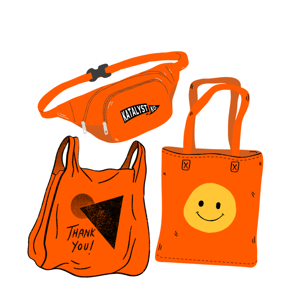 Custom promotional products like bags and totes for gifts, teams, stores, the office, and trade shows